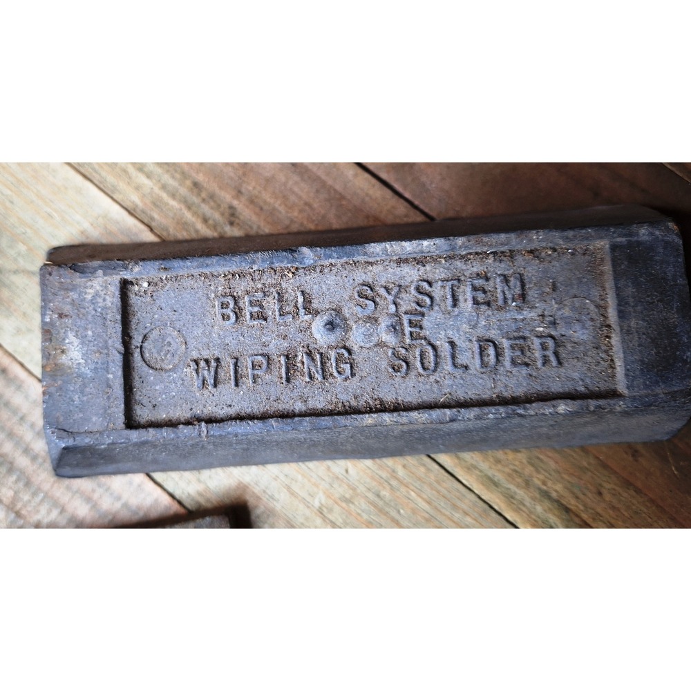 Vintage 1950s Bell System E Wiping Solder Lead Ingot Bar Collectible 5lb+
